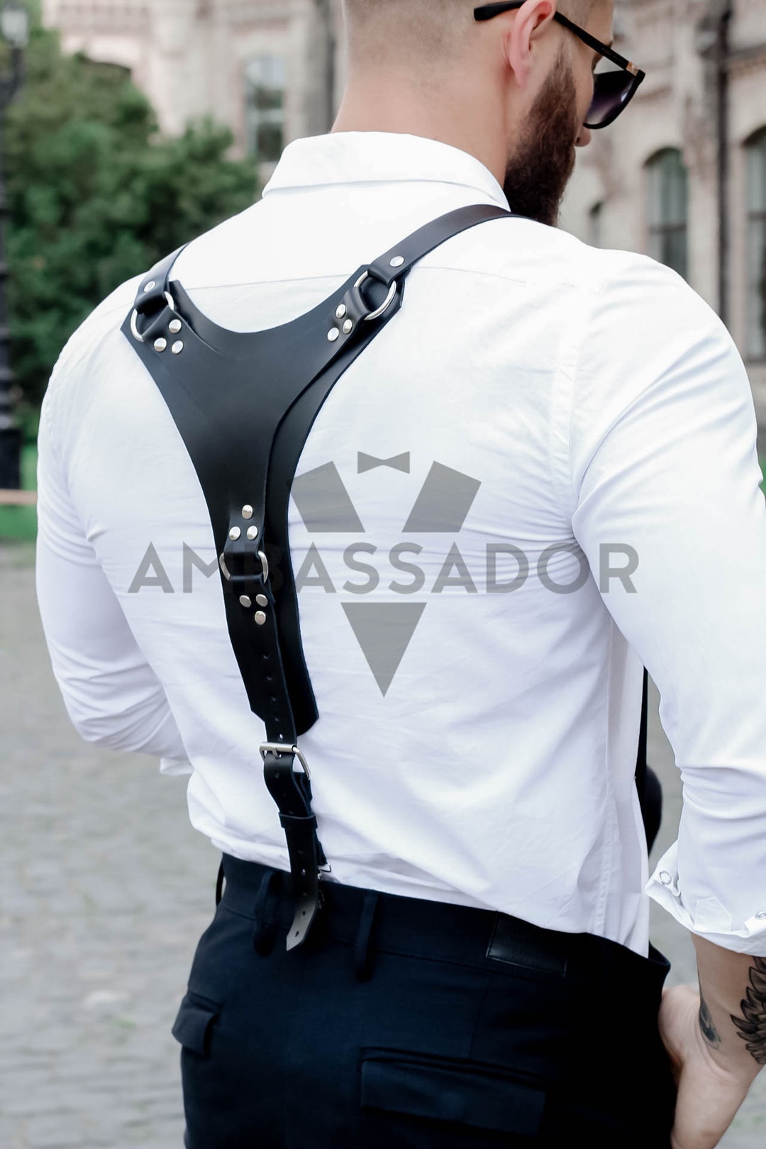 Fashion Leather Suspendersmen Harness Brownchest -   Leather  suspenders, Leather suspenders men, Suspenders men fashion