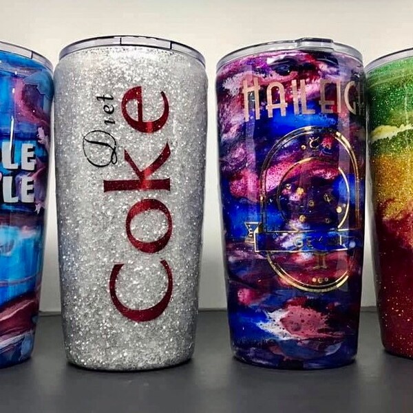 Vasos de vaso personalizados, vasos de resina epoxi, vasos de purpurina, vasos