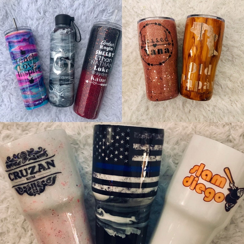 Custom tumbler cups epoxy resin tumblers glitter tumblers Etsy