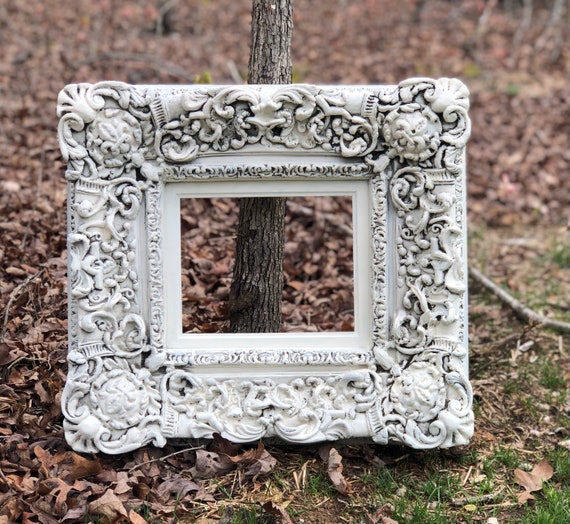 Antique Distressed White Picture Frame or Wall Art Etsy