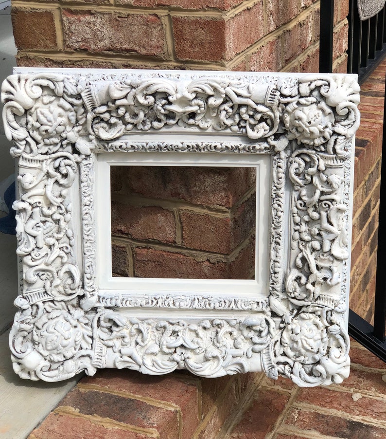 Antique Distressed White Picture Frame or Wall Art Etsy