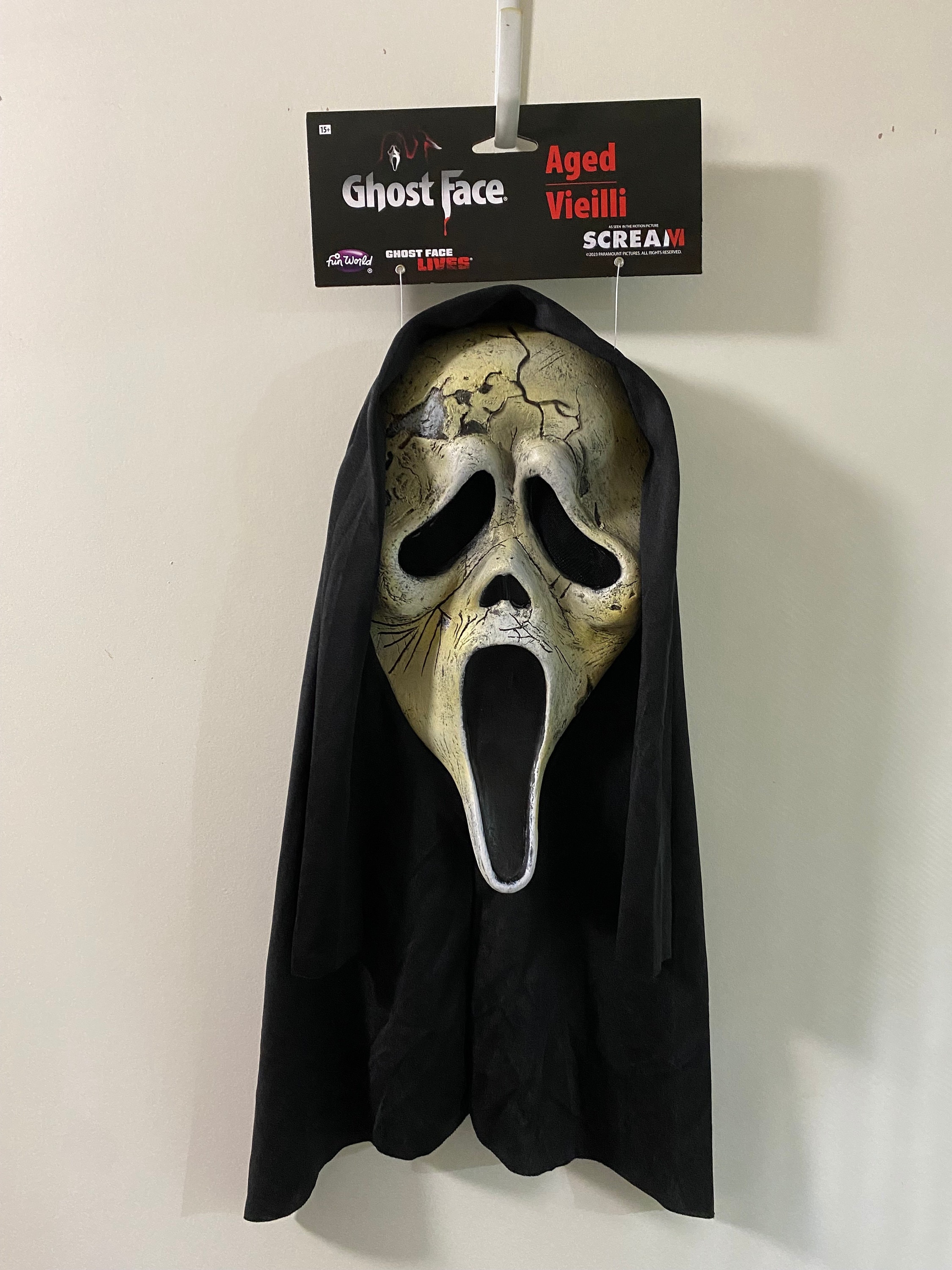 Scream 6 Ghost Face Aged Mask Officially Licensed Movie Mask NEW by Fun  World