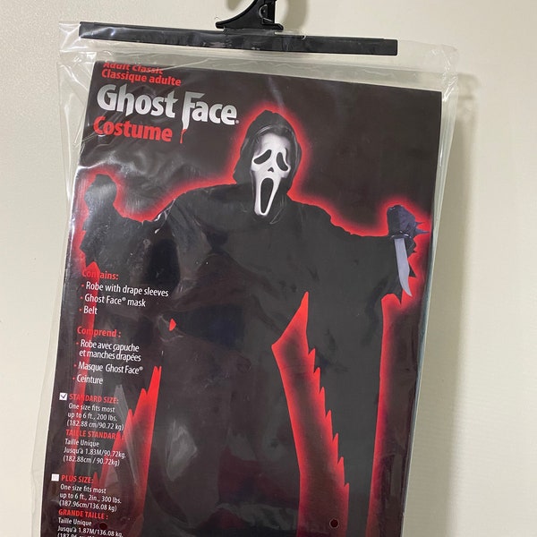 Scream adult size Ghostface H killer Costume Scream mask