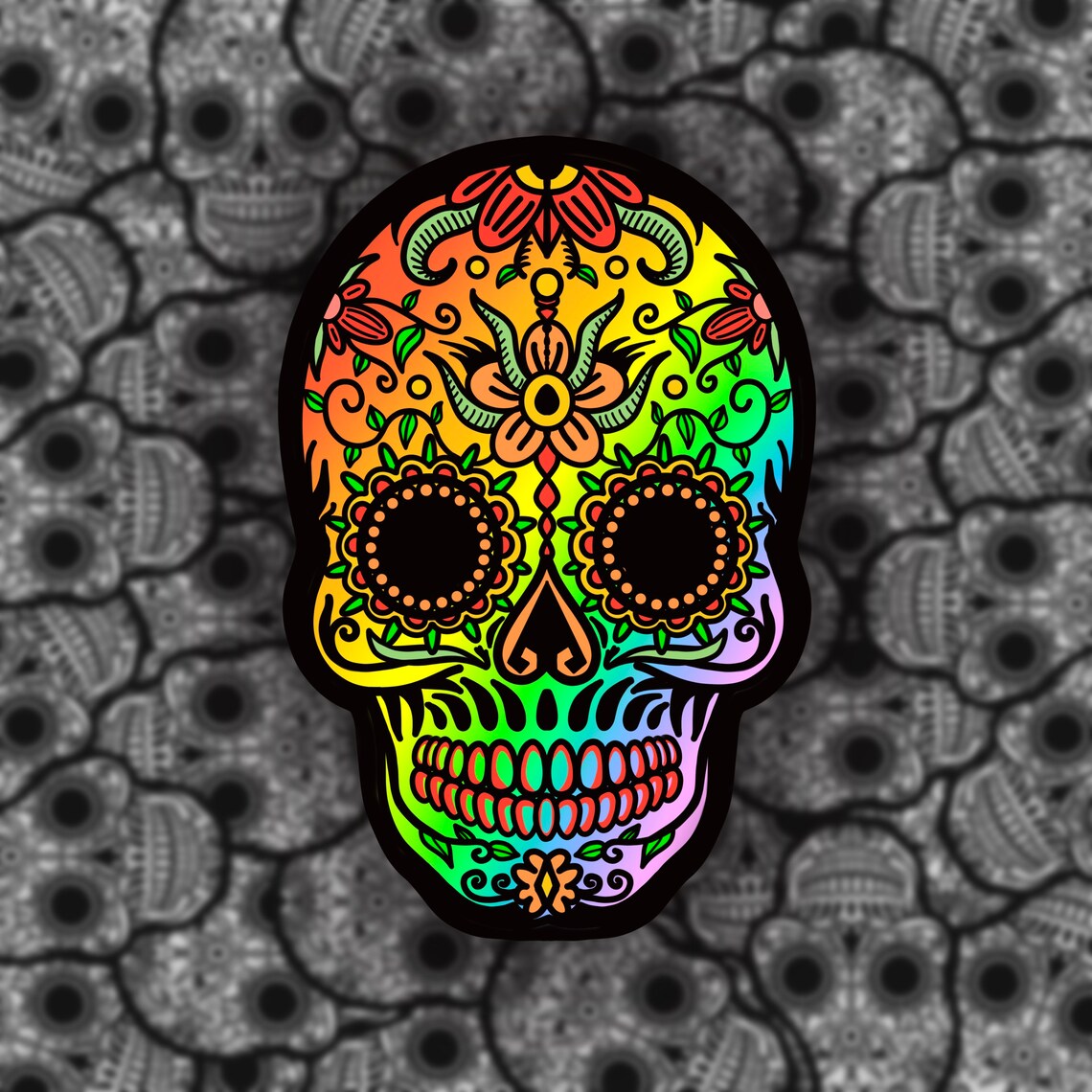 Sugar Skull Rainbow Etsy