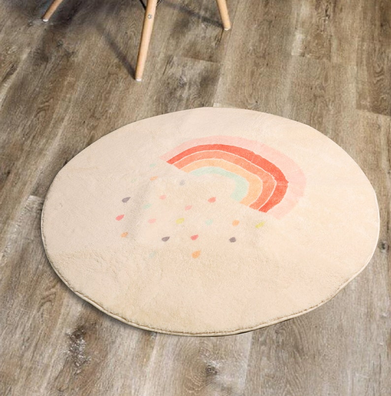 Round Rainbow Rug Etsy