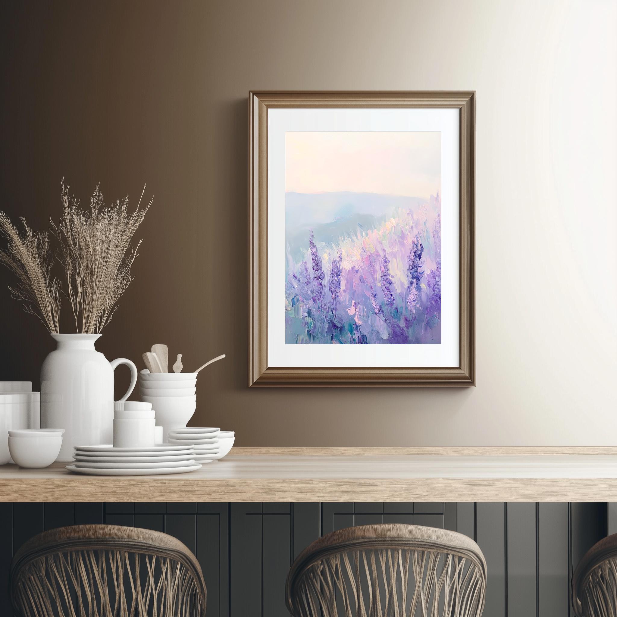ラベンダー畑の印象派絵画：紫の風景画（デジタルダウンロード