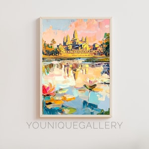 Angkor Wat Painting: Cambodian Temple Art Print (Digital Download)