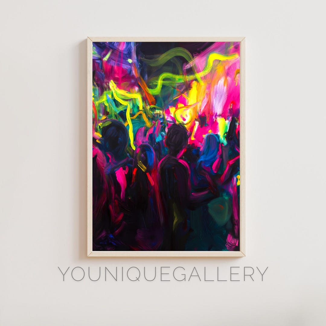 Colorful Concert Abstract Art Print: Vibrant Music Festival (digital ...