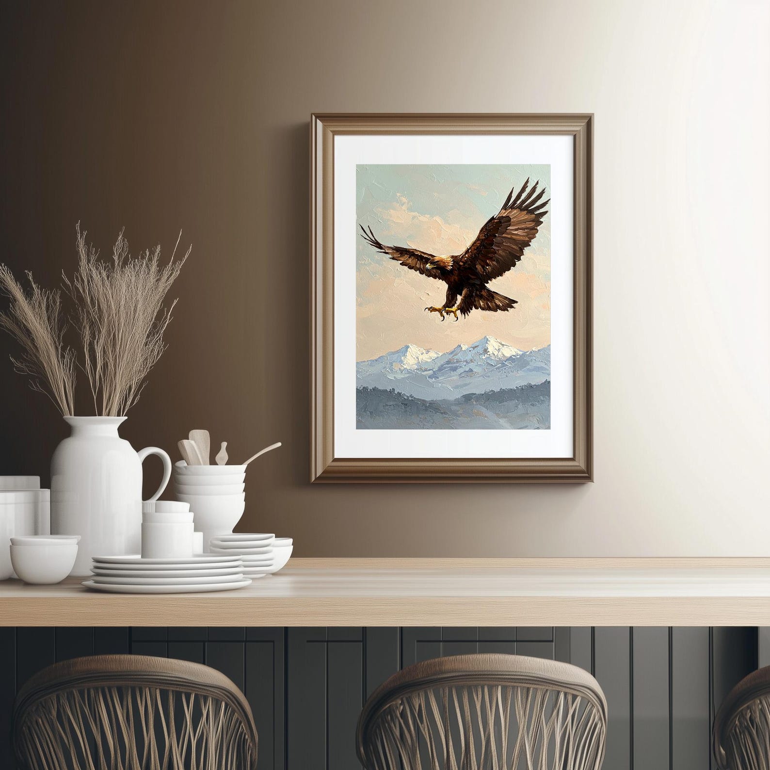 Golden Eagle Oil Painting: Mountain Wildlife Art (digital Download) - Etsy