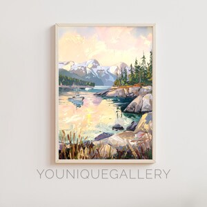 Sitka Alaska Art Print: Sunset Mountain Lake Landscape (Digital Download)
