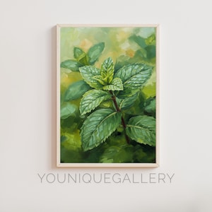 Fresh Mint Botanical Print: Kitchen Herb Art (Digital Download)