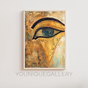 Eye of Horus Printable Wall Art Poster – Digital Download Painting Decor for Home, Office & Living Room Egyptian Icon Print