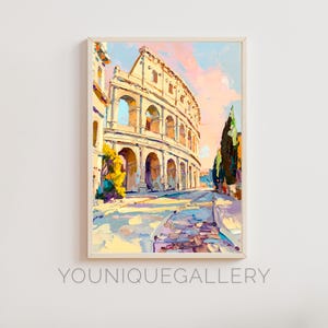 Colosseum Rome Painting: Italian Landmark Art Print (Digital Download)