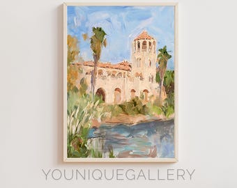 Mission Inn Hotel Oil Painting Print: Riverside California Landmark (Digital Download)
