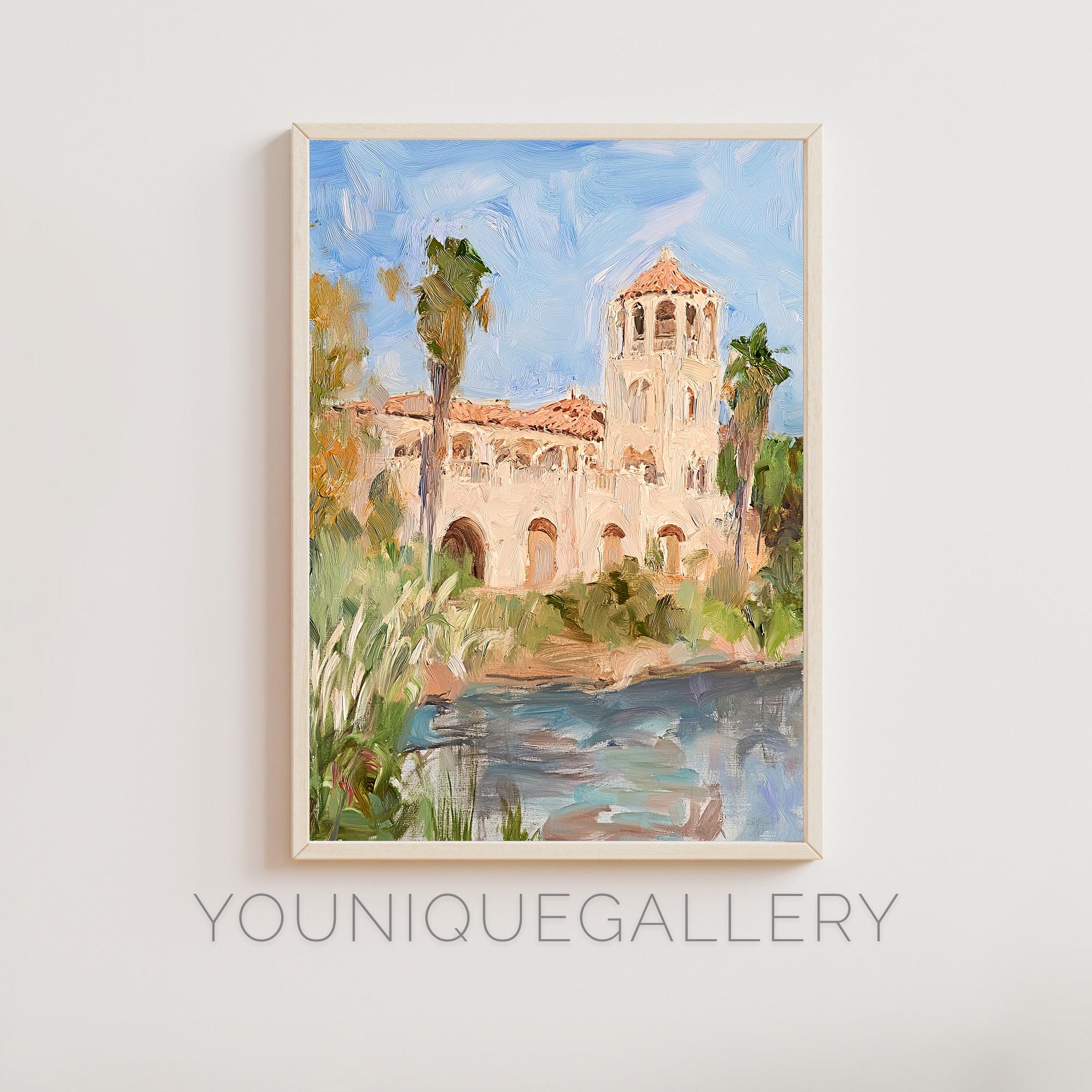 Mission Inn Riverside Drawings Mission Inn Hotel Oil Painting Print: Riverside California Landmark ...