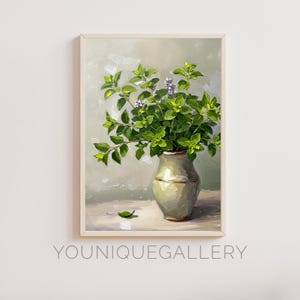 Oregano Herb Art Print: Botanical Kitchen Still Life (Digital Download)