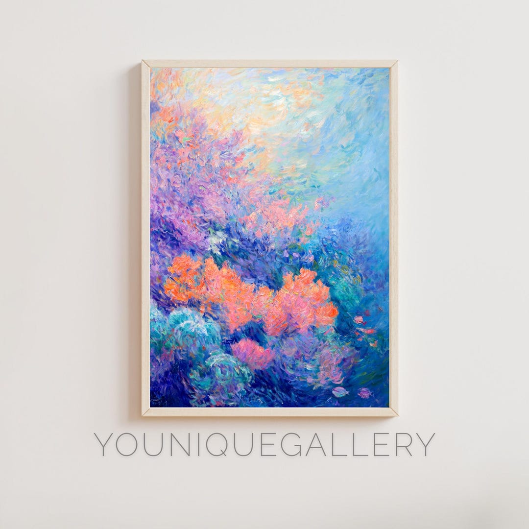 Coral Reef Painting: Abstract Sea Life Art Print (digital Download) - Etsy