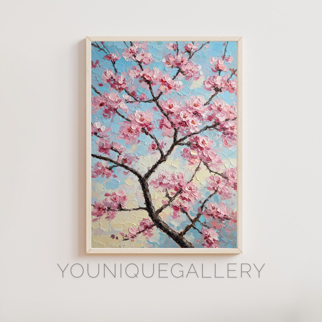 Cherry Blossom Printable Wall Art, Impressionist Sakura Tree Painting ...