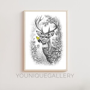Druckbare Schmetterling Skizze Wand Kunst Dekor, Digital Download Poster, Elegante Wohnkultur