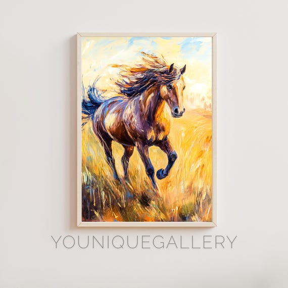 Feeby Impression Giclée Cheval Toile Imprimé Animal Nature