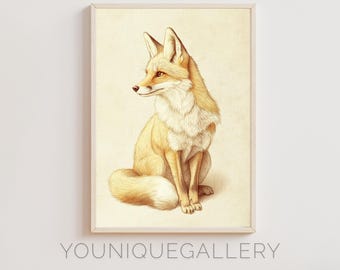 Watercolor Fox Print: Woodland Animal Art (Digital Download)