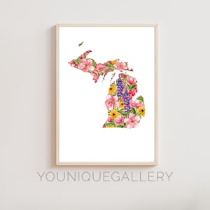 Missouri Blumen Karte druckbare Wandkunst, Apfelblüte Aquarell Druck Poster, digitaler Download Great Lakes State Dekor Missouri Geschenk