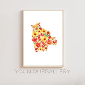 Bolivien Floral Umriss Malerei Druckbare, Kantuta Patuju Blumen Kunst, Flagge Farben Dekor, Anden Geschenk-Download