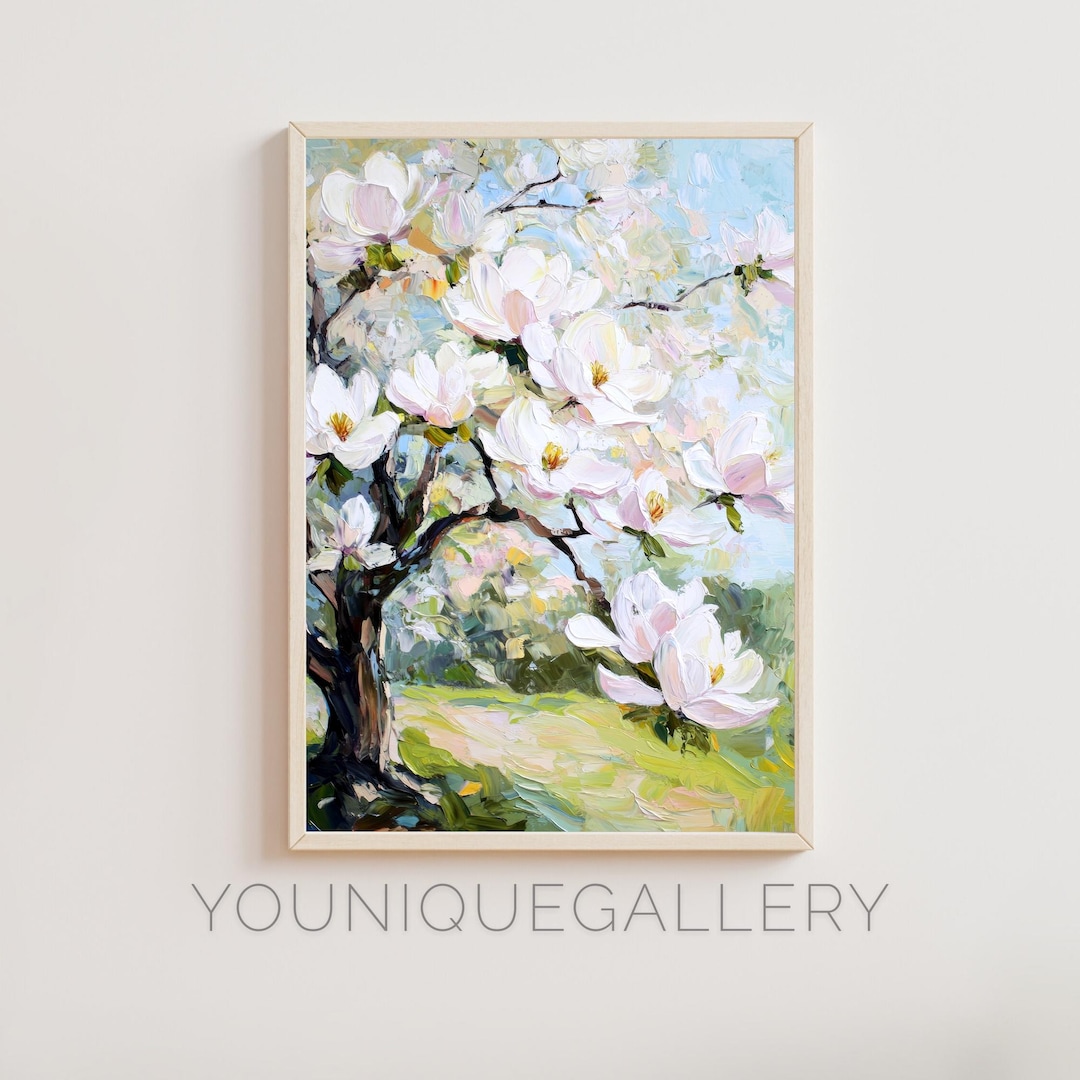 SUMGAR Pink Cherry Blossom Tree Canvas Wall Art