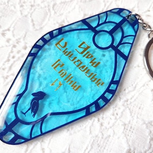 FFXIV Crystarium The Pendants Keychain // Crystal Tower Stained Glass Motel Tag Charm