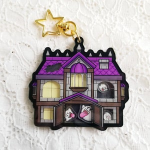 Mario Ghost House Shaker Keychain // Boo Haunted House Shaker Charm