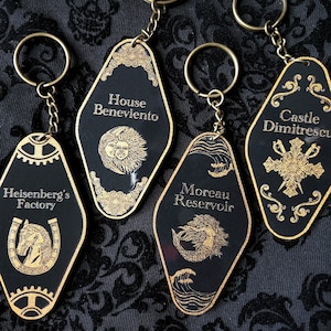 Resident Evil Village Motel Tag Keychains // RE8 Heisenberg Beneviento Moreau Dimitrescu Motel Tags