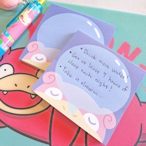 Sleeping Slowpoke Memo Pad // Slowpoke Snot Bubble Notepad
