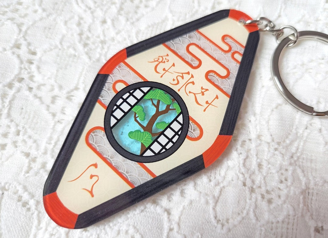 FFXIV Kugane Bokairo Inn Keychain // Hingashi Motel Tag Charm Etsy