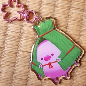 FFXIV Sakura Yukinko Minion Keychain // Spring Yukinko Snowflake Glitter Epoxy Charm