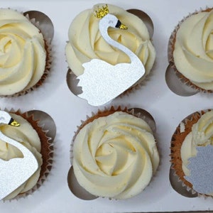 Swan Cupcake Toppers • Swan • Swan Toppers • layered Swan Topper •