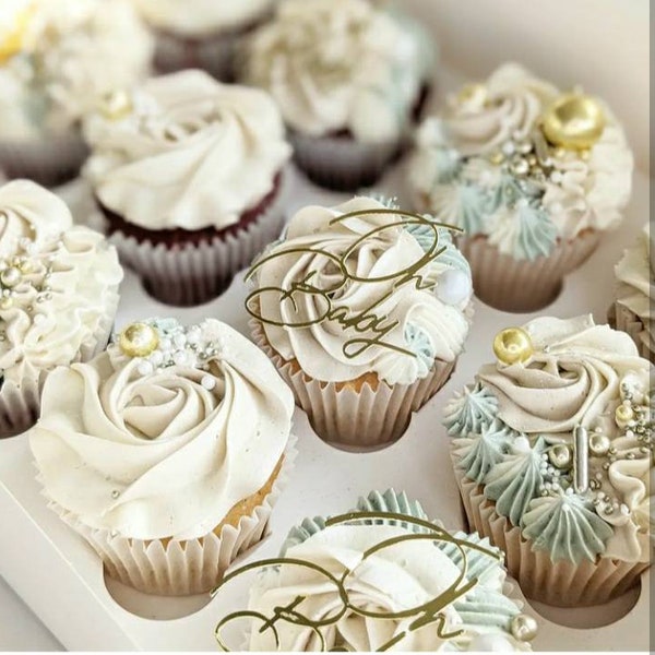 Baby Shower Cupcake Toppers Etsy UK
