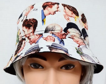 Norman Rockwell Bucket Hat, One of a Kind, Unisex