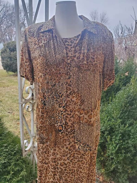 Size SMALL 4/6 Late 80s Early 90s Leopard Cheetah… - image 4