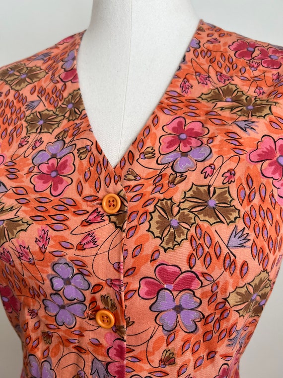 70s Size S/M Vintage Floral Summer dress - image 7