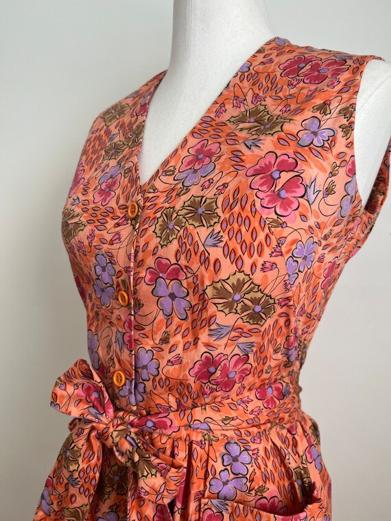 70s Size S/M Vintage Floral Summer dress - image 3