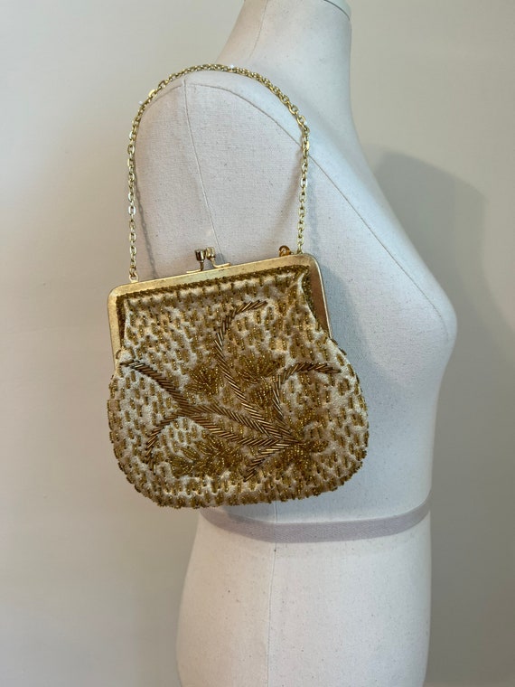 Vintage Gold Beaded Coin Purse