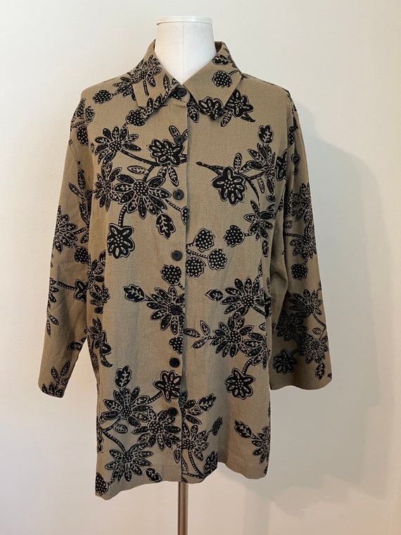 90s Size L Beaded Blouse - image 1