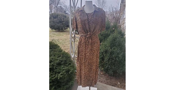 Size SMALL 4/6 Late 80s Early 90s Leopard Cheetah… - image 1