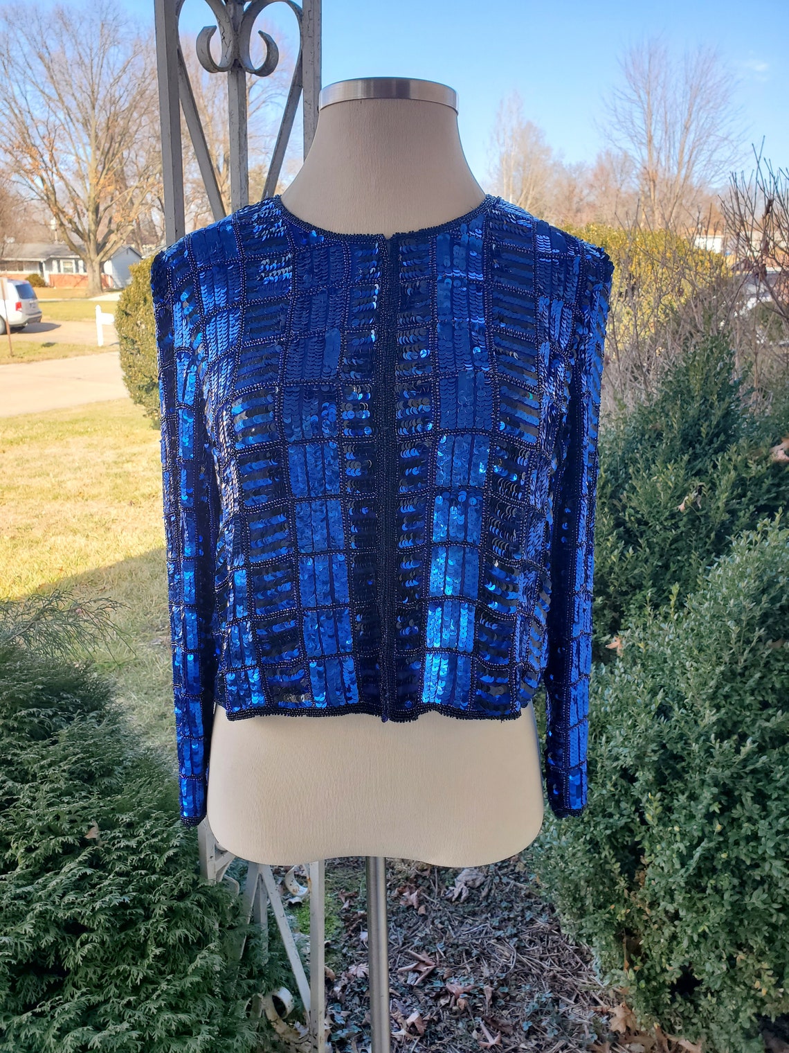 blue evening jacket