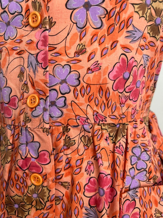 70s Size S/M Vintage Floral Summer dress - image 9