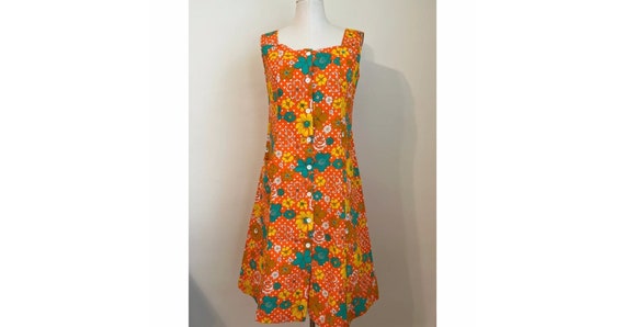 80s Size S/M Vintage Apron Dress - image 1