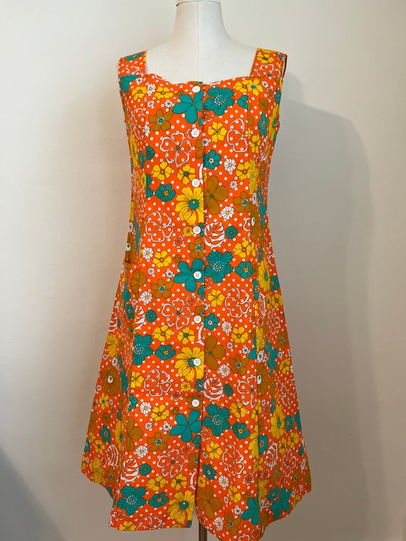 80s Size S/M Vintage Apron Dress - image 2