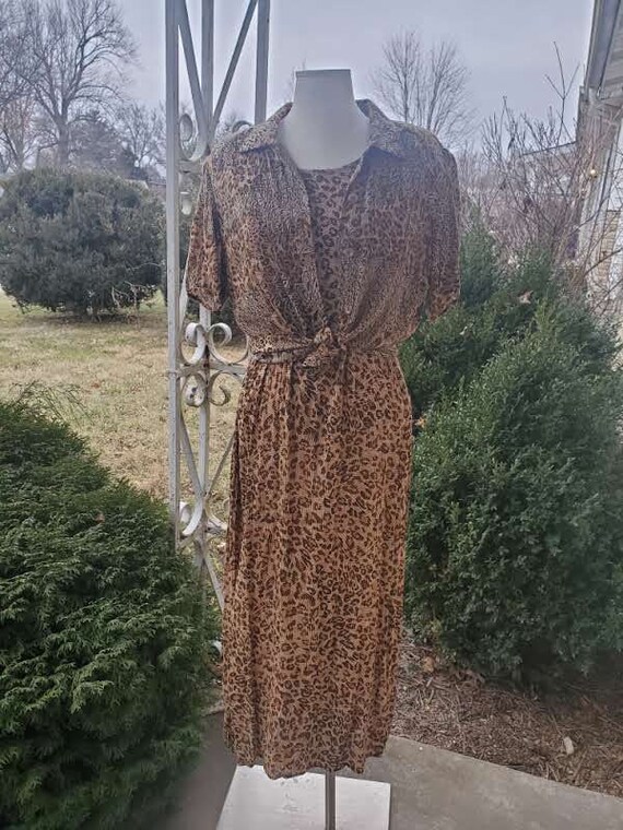 Size SMALL 4/6 Late 80s Early 90s Leopard Cheetah… - image 5