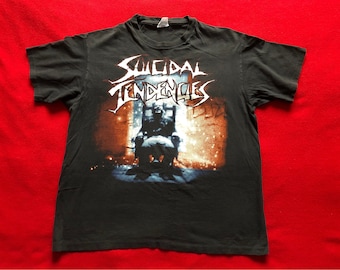 TENDENCIES SUICIDAL 87年ビンテージTシャツ Shirt T Tour SxT Crossbones Skull Tendencies Suicidal Vintage Rare スケートボード