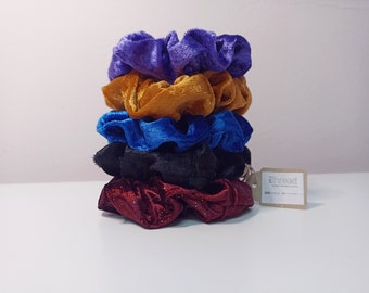 Handmade Scrunchies  - Velvet scrunchies- in various colors -Hair ties - Scrunchie for women- Colorful Fabric scrunchies